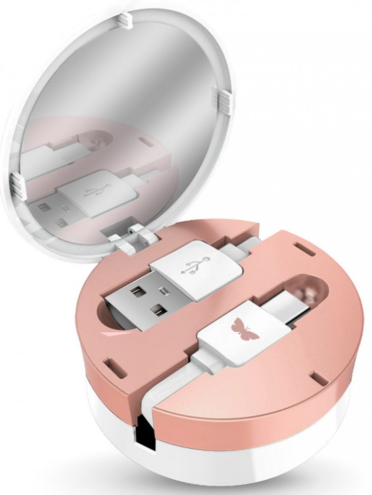 Дата-кабель SBS Type-C 2.4А White + жесткий футляр