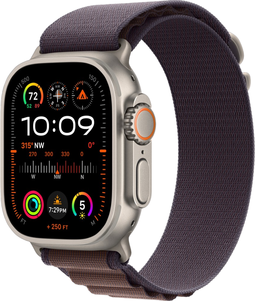 Часы Apple Watch Ultra 2 GPS 49мм корпус из титана + ремешок alpine loop Индиго Часы Apple Watch Ultra 2 GPS 49мм корпус из титана + ремешок alpine loop Индиго