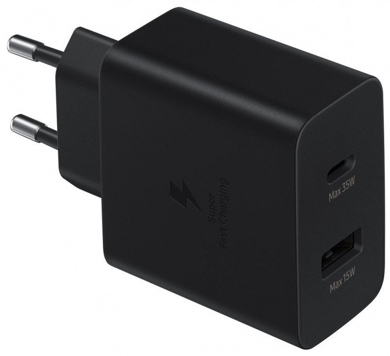 СЗУ Samsung EP-TA220 с функцией быстрой зарядки Power Delivery 35Вт 2USB Type-C-Type-A Black СЗУ Samsung EP-TA220 с функцией быстрой зарядки Power Delivery 35Вт 2USB Type-C-Type-A Black