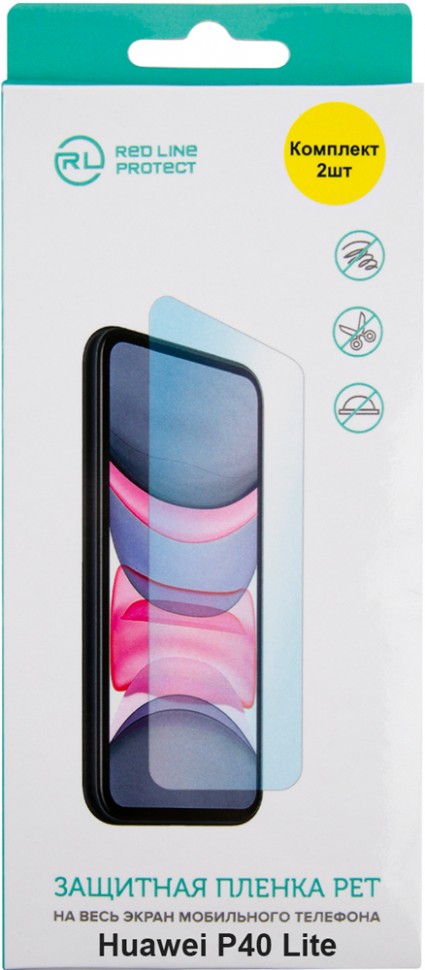 Пленка защитная RedLine Huawei P40 Lite PET прозрачная 2 шт Пленка защитная RedLine Huawei P40 Lite PET прозрачная 2 шт