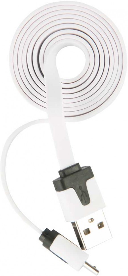 Дата-кабель RedLine USB-microUSB плоский White Дата-кабель RedLine USB-microUSB плоский White