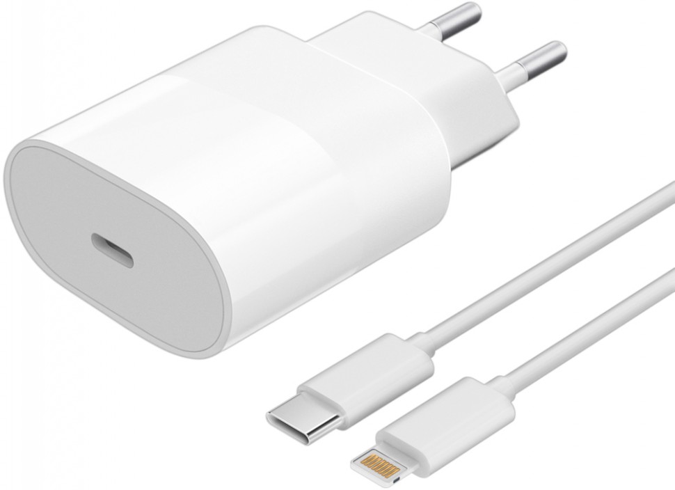 СЗУ Akai CH-6A13 + дата-кабель Type-C-Lightning 20W White
