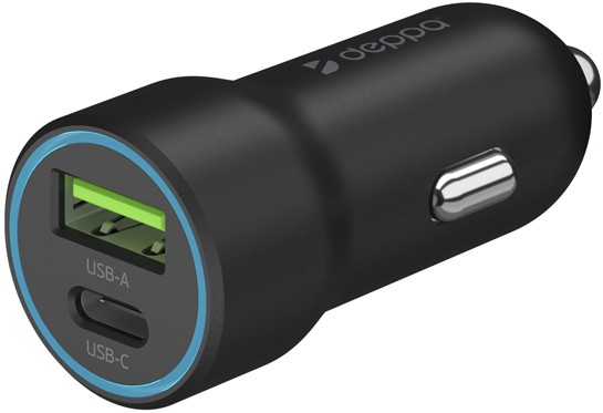 АЗУ Deppa USB-C + USB A, PD 3.0, QC 3.0, 20W Black АЗУ Deppa USB-C + USB A, PD 3.0, QC 3.0, 20W Black