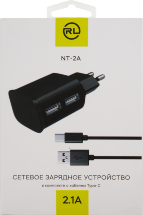 СЗУ RedLine NT-2A 2xUSB 2.1A + дата-кабель RedLine Type-C Black