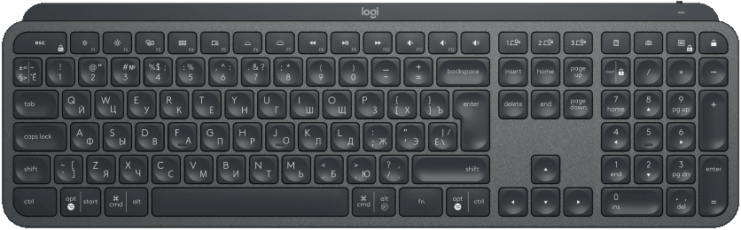 Клавиатура беспроводная Logitech MX Keys Advanced Wireless Illuminated Keyboard Graphite Клавиатура беспроводная Logitech MX Keys Advanced Wireless Illuminated Keyboard Graphite