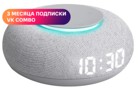 Умная колонка Капсула Мини с голосовым помощником Марусей от VK, Светло-серая Капсула Мини с голосовым помощником Марусей от VK, Светло-серая
