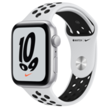 Часы Apple Watch Nike SE GPS 44мм корпус из алюминия серебряный + ремешок черный (MKQ73RU/A)