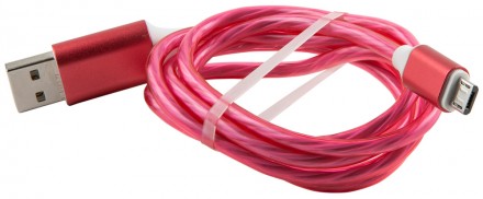 Дата-кабель RedLine LED USB-microUSB 1м Pink