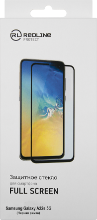 Стекло защитное RedLine Samsung Galaxy A22s черная рамка