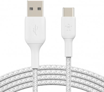 Дата-кабель Belkin Type-C 1м плетенный White (CAB002bt1MWH)
