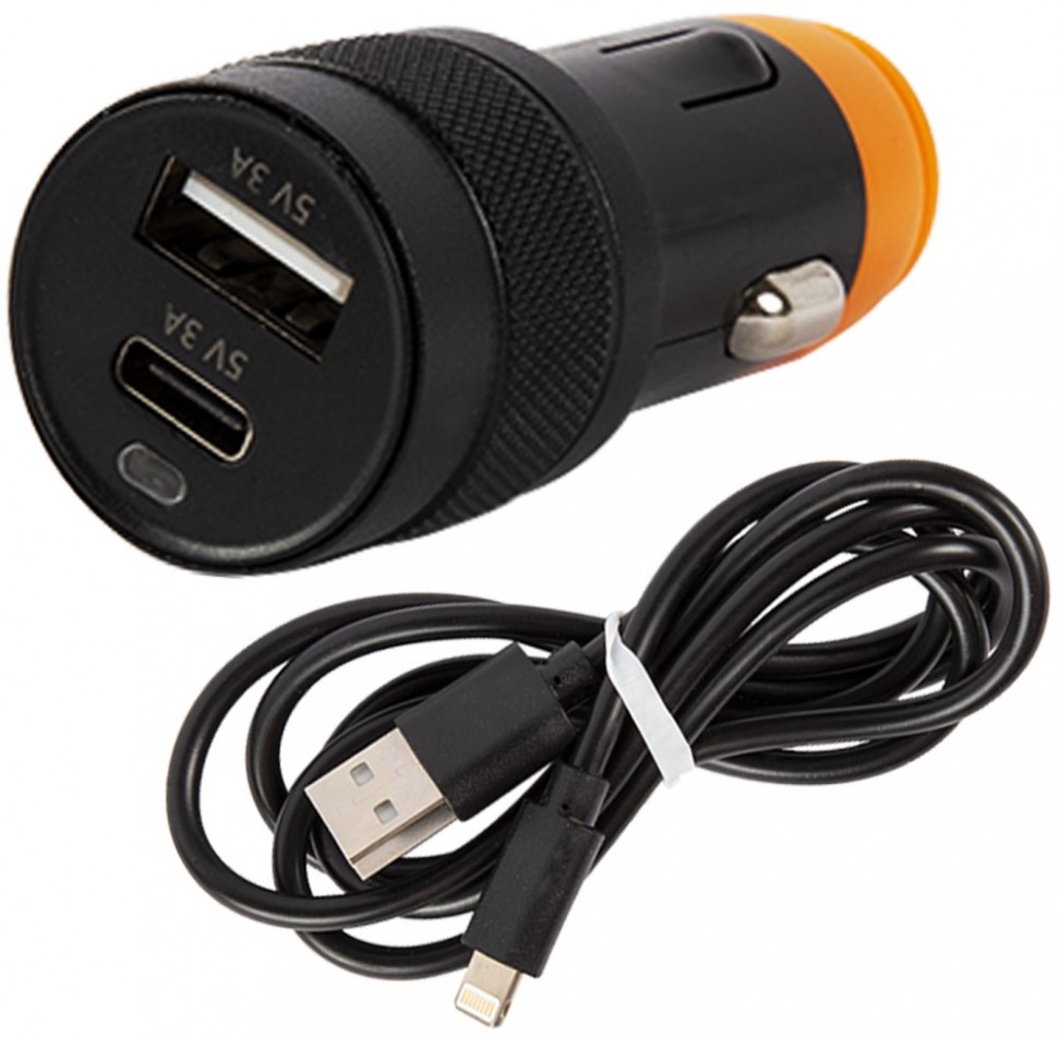 АЗУ RedLine AC-20 USB-A-USB-C 3A + дата-кабель USB-A-Lightning 8-pin 1,5A Black