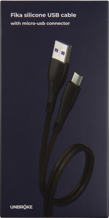 Дата-кабель UNBROKE Fika USB-MicroUSB 1 метр до 2A Черный