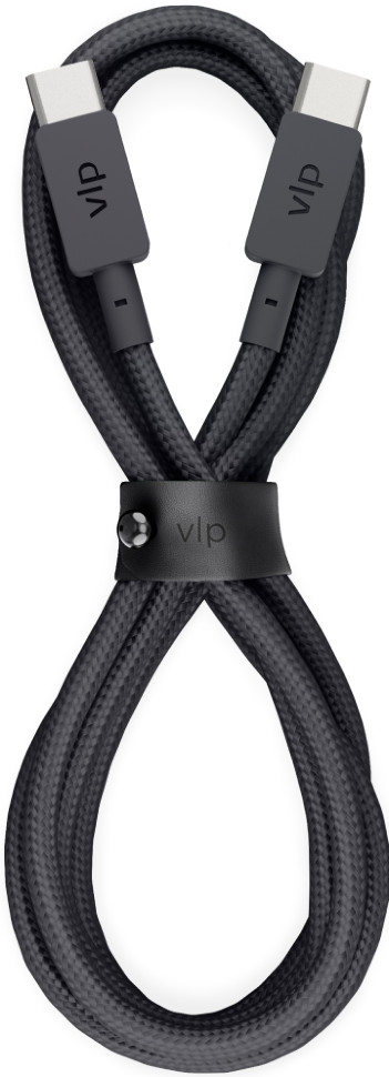 Дата-кабель VLP Nylon Cable USB-C-USB-C 60W 1.2 м Черный Дата-кабель VLP Nylon Cable USB-C-USB-C 60W 1.2 м Черный