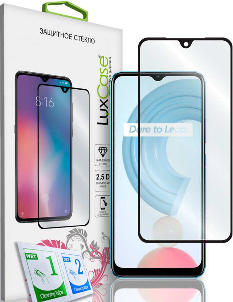 Стекло защитное LuxCase Realme C21 черная рамка Стекло защитное LuxCase Realme C21 черная рамка