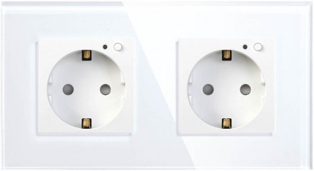 Умная розетка HIPER Smart wall socket Duo IoT Outlet W02 Duo встраиваемая White