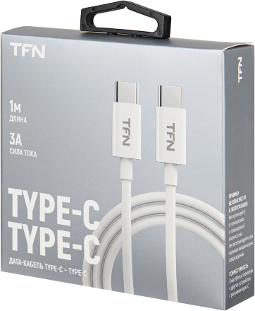 Дата-кабель TFN Type-C-Type-C 60W Белый