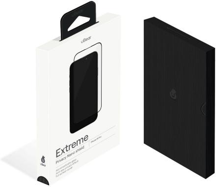 Стекло защитное uBear Extreme Nano Shield Privacy для iPhone 14 Pro Черная рамка (GL146BL03ANP61P-I22)