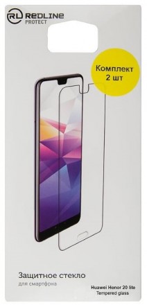 Стекло защитное RedLine Honor 20 Lite прозрачное 2 шт