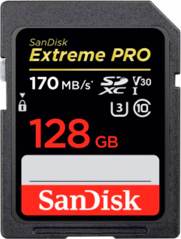 Карта памяти SD SanDisk 128Gb Class10 Extreme Pro SDXC UHS-I U3 V30 Black Карта памяти SD SanDisk 128Gb Class10 Extreme Pro SDXC UHS-I U3 V30 Black