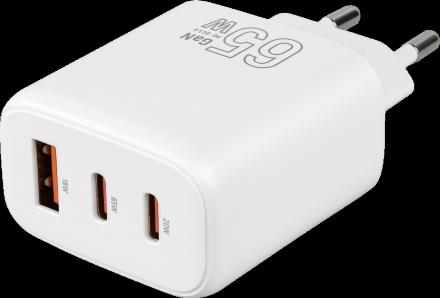 СЗУ TFN USB-A+USB-C+USB-C GAN 65W Белое