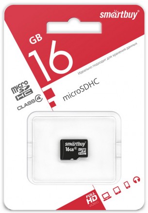 Карта памяти MicroSDHC Smartbuy 16Gb Class 4 Black