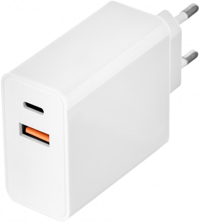 СЗУ uBear USB-С USB-A Power Delivery 30W White