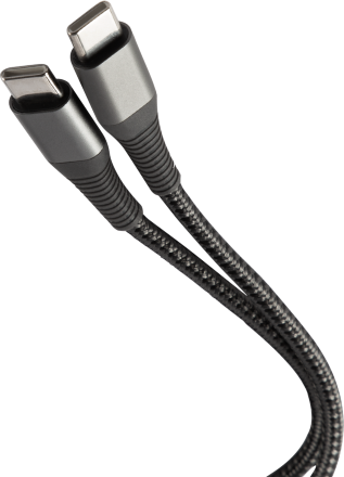 Дата-кабель UNBROKE Mane Type-C - Type-C PD 60W 2A 1 м нейлоновая оплетка Черный