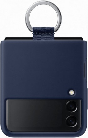 Клип-кейс Samsung Galaxy Z Flip3 Silicone Cover с кольцом Deep Blue (EF-PF711TNEGRU)