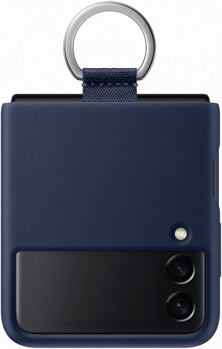Клип-кейс Samsung Galaxy Z Flip3 Silicone Cover с кольцом Deep Blue (EF-PF711TNEGRU)