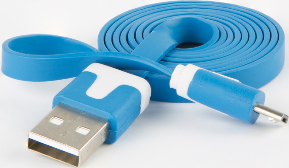 Дата-кабель RedLine USB-microUSB плоский Blue Дата-кабель RedLine USB-microUSB плоский Blue