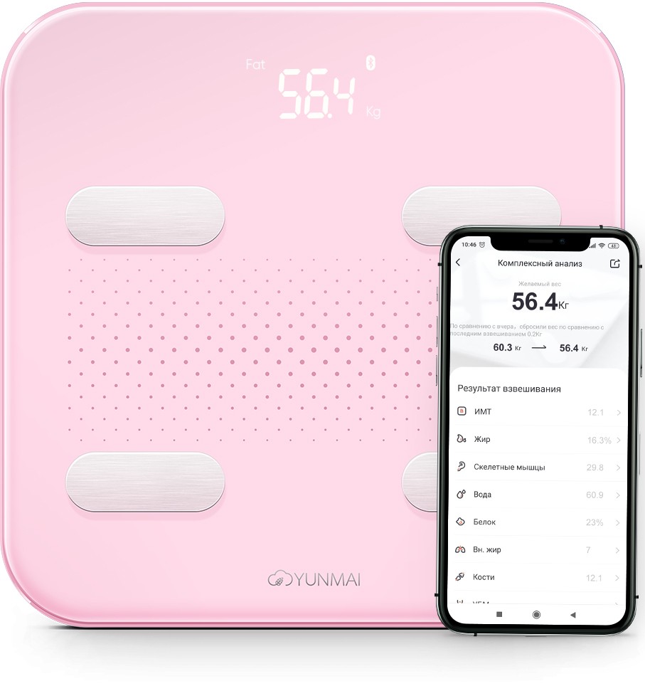 Умные весы Yunmai S Pink Умные весы Yunmai S Pink