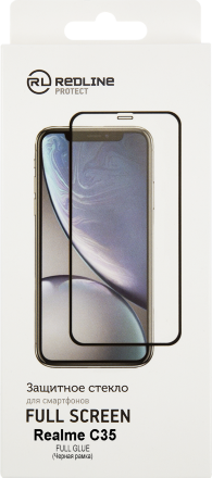 Стекло защитное RedLine для Realme C35 Черная рамка