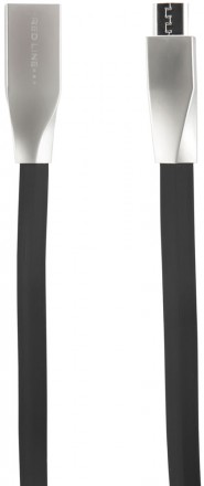 Дата-кабель RedLine USB-microUSB плоский Black