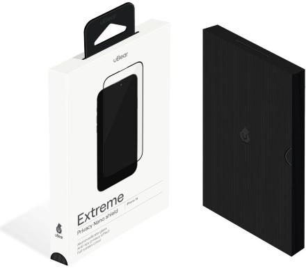 Стекло защитное uBear Extreme Nano Shield Privacy для iPhone 14 Черная рамка (GL145BL03ANP61-I22)