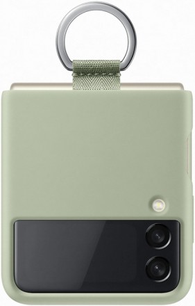 Клип-кейс Samsung Galaxy Z Flip3 Silicone Cover с кольцом Olive Green (EF-PF711TMEGRU)