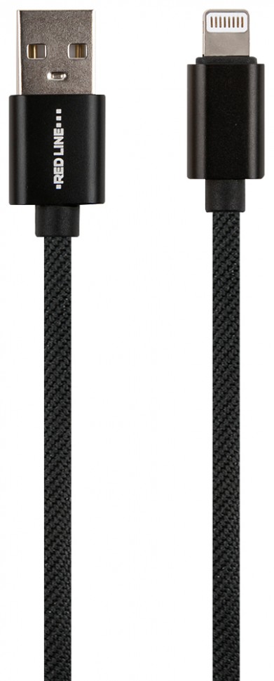 Дата-кабель RedLine Lightning 1.5А Black + мягкий футляр Black Дата-кабель RedLine Lightning 1.5А Black + мягкий футляр Black