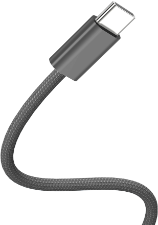 Дата-кабель Akai CE-473BK Type-C - Type-C текстильная оплетка Черный