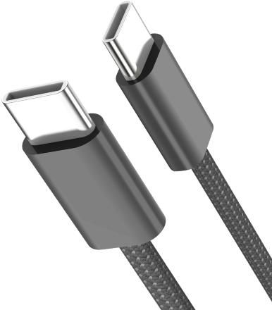 Дата-кабель Akai CE-473BK Type-C - Type-C текстильная оплетка Черный