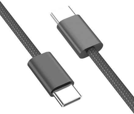 Дата-кабель Akai CE-473BK Type-C - Type-C текстильная оплетка Черный