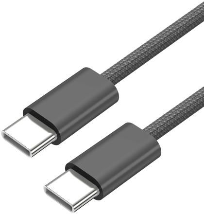 Дата-кабель Akai CE-473BK Type-C - Type-C текстильная оплетка Черный