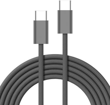 Дата-кабель Akai CE-473BK Type-C - Type-C текстильная оплетка Черный