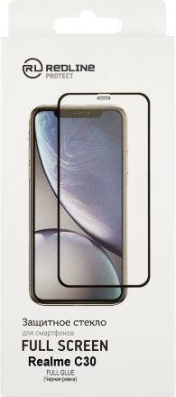 Стекло защитное RedLine для Realme C30 Черная рамка