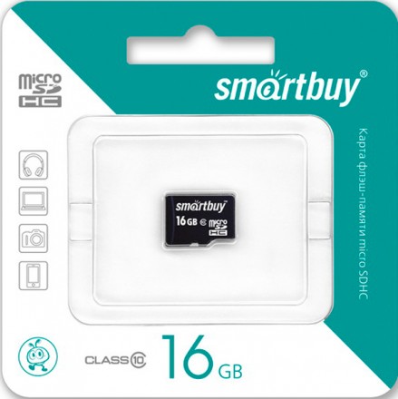Карта памяти MicroSDHC Smartbuy 16Gb Class10