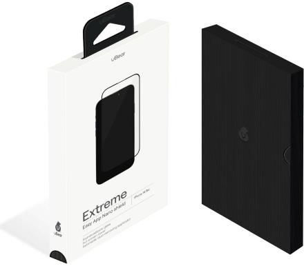 Стекло защитное uBear Extreme Nano Shield для iPhone 14 Pro с аппликатором Easy App Черная рамка (GL150BL03ANE61P)